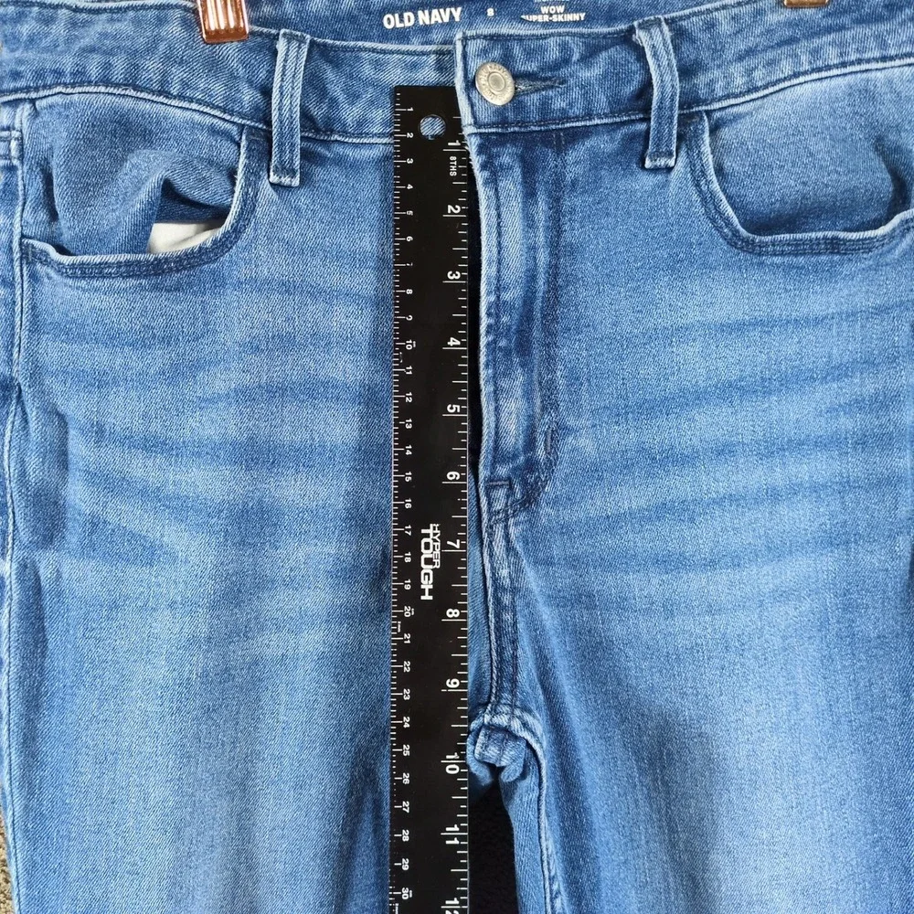 Old Navy Super Skinny Jeans Womens 8 High Rise‎ Blue Medium Wash Denim Stretch